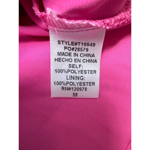 Entro Hot Pink Tiered Ruffle Tank Top Tulle Ribbon Straps Women’s Size Medium - Picture 9 of 10